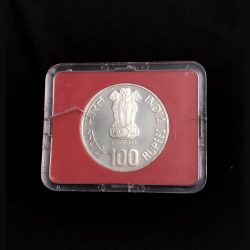1981, International Year Of Child, Proof coin of 100 Rupees (29.1g), Bombay Mint,