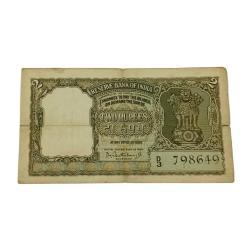 2 Rupees Big FAFRA Issue P.C BHATTACHARYA Half Tiger 🐯 OLIVE GREEN Color **RARE** Collectable Grade