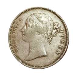 Alternative view of British India Silver Rupee Year 1840 "EIC" Queen DIVIDED LEGEND **V. SCARE** High Grade.