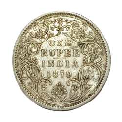 British India Silver Rupee Year 1879 Victoria Empress with Dot **V. Scare** High Grade.