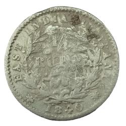1/4 Rupee 1840 Victoria Queen East India Company Silver Coin #NH0539