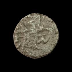 Alternative view of Silver Drachma Hindu Shahis of Kabul and Ohinda Dynasty Samantadeva 850 to 1,000 Ad Coin #NH0696