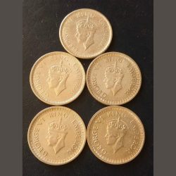 KING👑👑👑 GEORGE Vl 5 DIFFERENT YEARS 1/2 ruppee DATES DETAILS:- 1940/41/42/43/44 WEIGHT _6 G