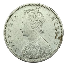 Alternative view of Super Top Half Rupee 1888 Coin of Victoria Empress Extremely Fine Grade Silver Coin #NH0994