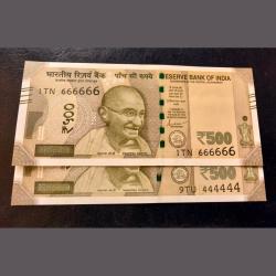 .. FANCY NUMBER INDIA ₹500 NOTE 💎💎GEM UNC DENOMINATION:500₹ CONDITION IS AS PER IMAGES 444444.