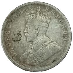 Alternative view of Rare Half Rupee 1930 Calcutta Mint of George V British India Silver Coin #NH1061