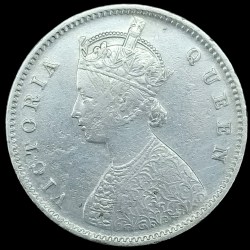 Alternative view of Super Duper Rare Half Rupee 1875 Calcutta Mint of Victoria Queen Top Grade in Extremely Fine Condition Coin