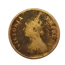 Alternative view of Extremely Rare 1/2 Pice 1901 Coin of Victoria Empress British India Coin #NH1266