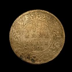 Rare 1/12 Anna 1908 Coin of Edward Vii King Emperor British India Bonze Coin #NH1267