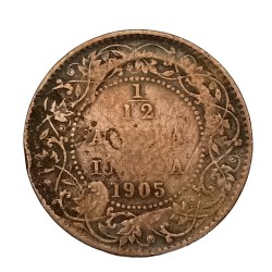 Rare 1/12 Anna 1910 Coin of Edward Vii King Emperor British India Coin #NH1270