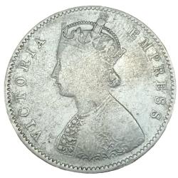 Alternative view of Extremely Rare Half Rupee 1899 Calcutta Mint of Victria Empress British India Silver Coin #NH1445