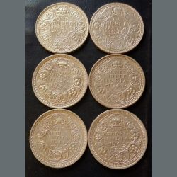 KING👑👑👑GEORGE Vl 6 DIFFERENT YEARS- 1₹ COMPLETE SET DATES DETAILS:- 1940/41/42/43/44 /4