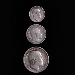 Alternative view of HALF,1/4 RUPEE AND TWO ANNA 1906 EDWARD VII KING *RARE SET*