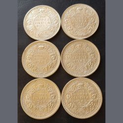 Alternative view of KING👑👑👑GEORGE Vl 6 DIFFERENT years YEARS- 1₹ COMPLETE SET DATES DETAILS:- 1940/41/42/43/4