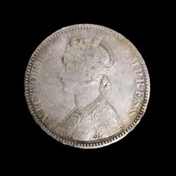 Alternative view of One Rupee 1893 VICTORIA EMPRESS B mint Mark In Good Condition