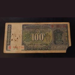 Rs 100 very rare note strips variety signature IG Patel some damage as image same and similar piece