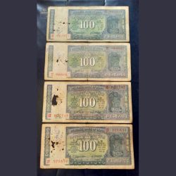 Alternative view of Rs 100 very rare note DAM. ISSUE strips variety signature SET 4. DIFFERENT SIGNATURE AS IMAGE same