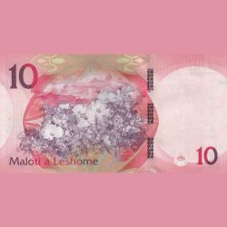 Alternative view of Lesotho 10 Maloti 2021-22 Unc note