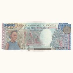 Rwanda 5000 Francs 1988 Old Issue Unc Rare Note