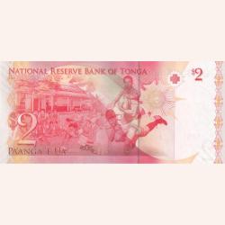 Alternative view of Tonga 2 Paanga 2008 Unc Note