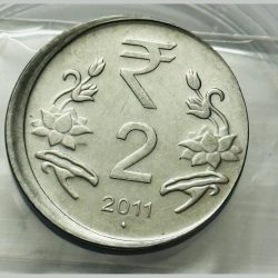 2 Rs 2011 Error Coin UNC RARE