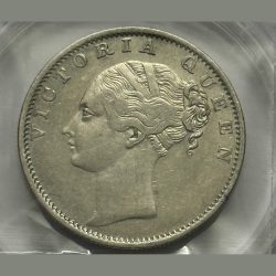 British India Victoria One Rupee Indian head 1840 Coin 35 Berries RARE