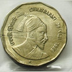 2 Rs Chharapati Shivaji Hyderabad Mint Coin AUNC RARE