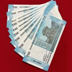 Alternative view of Rs 50 India Banknote Solid Fancy Set 000123 – 000910 GEM UNC 9 Pcs set UNIQUE COLLECTION