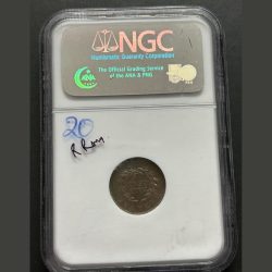 Alternative view of Sarawak 1933 Half Cent Gem unc NGC Grading MS 63 world No..1 Grading Comany