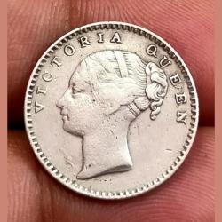 Alternative view of British India Silver 1/4 Rupee 1840 CONTINUOUS LEGEND Queen Victoria ***VERY RARE*** High Collectable Grade.
