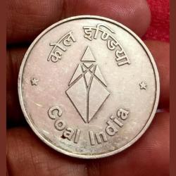COAL INDIA SILVER TOKEN Weight 20.5 Grams. Dated 24th October 2008 For Attaining Navratna Status ***RARE Seen Such SILVER TOKEN*** Collectable Grade.