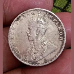 Alternative view of British India Silver 1/2 Rupee 1936 George-V Collectable Grade.