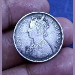 Alternative view of British India Silver 1/2 Rupee Year 1899 QUEEN VICTORIA EMPRESS in Collectable Grade with Detailings.