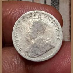 Alternative view of British India Silver 1/4 Rupee 1917 King GEORGE-V in Collectable Grade.