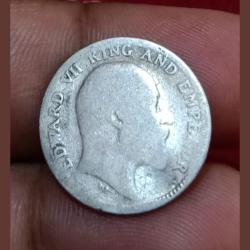 Alternative view of British India Silver 1/4 Rupee Year 1904 King EDWARD-VII with THIN LAYER DIE CUD DIE FILL Errors **RARELY SEEN** Collectable Grade.