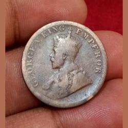 Alternative view of British India One Quarter Anna KEY DATE 1911 King GEORGE-V **RARE** Used Condition.