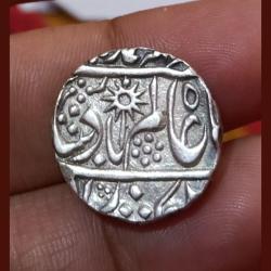 Indian Princely State CHATARPUR Silver Rupee. SUN 🌞 Portrait **VERY SCARE** High Collectable Grade with Detailings.