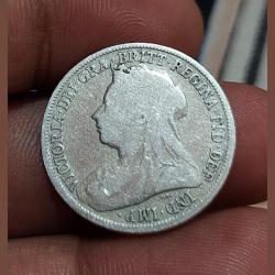 UNITED KINGDOM GREAT BRITAIN Silver 1 SHILING Year 1895 Weight 5.7 Grams **RARE Coinage** Collectable Grade.