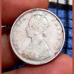 Alternative view of British India Silver 1/2 Rupee Year 1899 VICTORIA EMPRESS **VERY SCARE** High Collectable Grade with Detailings.