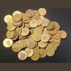 Indonesian Yellow Brass Coin 10 PC's Given