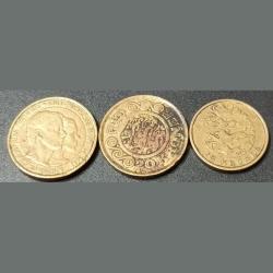 Dam Mark coin 3 pcs set commevmovative 2 pcs twenty Kroner,1 pcs Ten Kroner