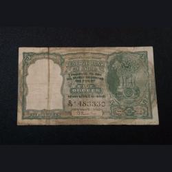 5 Rupees Old Big FAFRA Issue "FIRST ISSUE" Signatue B.RAMA RAO "ONLY ENGLISH" Catalog Number C-1 **VERY RARE** Used Condition.