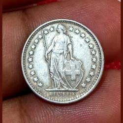 Alternative view of SWITZERLAND 1/2 FRANC Year 1975 HELVETICA **VERY SCARE Coinage** Collectable Grade.