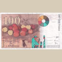 Alternative view of France 100 Francs 1997 Very Fine Condition Note Very Rare #5