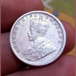 Alternative view of British India Silver 1/2 Rupee Year 1925 King GEORGE-V **SCARE** High Collectable Grade.