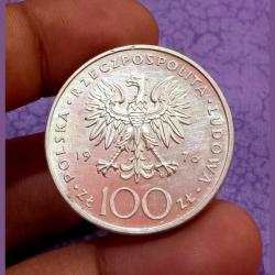 POLAND Silver 100 ZTOTYCH Weight 16.50 Grams Diameter 32mm Year 1976 **RARE** Broken UNC SET Coinage. Uncirculated.