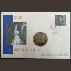 Gibraltar,One Crown 👑 2002(The life of Queen Elizabeth The Queen Mother ) Weight 28.28 Gram, Diameter 38.61Grem,Unc With first day Cover Stams,Mint packing, Beautiful Set