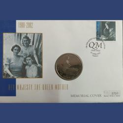 Gibraltar,One Crown 👑 2002(The life of Queen Elizabeth The Queen Mother ) Weight 28.28 Gram, Diameter 38.61Grem,Unc With first day Cover Stams,Mint packing, Beautiful Set