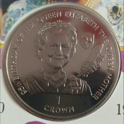Alternative view of Isle of man,One Crown,1995 (95th Birthday of H.M.Queen Elizabath The Queen Mother) Weight 28.28 Gram, Diameter 38.61Grem,Unc With first day Cover Stams,Mint packing, Beautiful Set