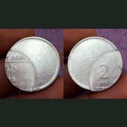 2 Rupees Fss MUDRA Series Massive Vertical OFF CENTER Error **RARE** Collectable Grade.